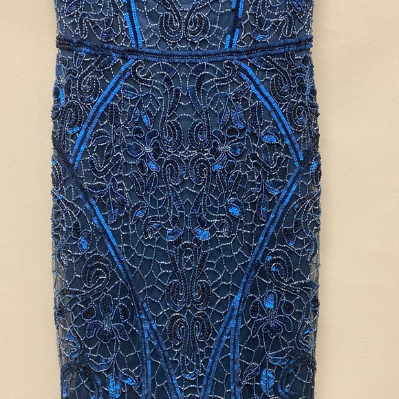 Brand new Theia cap sleeves beaded below the knee  dress - Picture 9 of 14